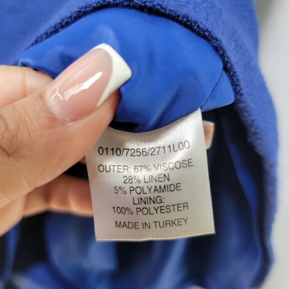 Hobbs London Cobbalt Blue Mini Skirt Invisible Zip Back Closure Women's Size 12 - Picture 4 of 7